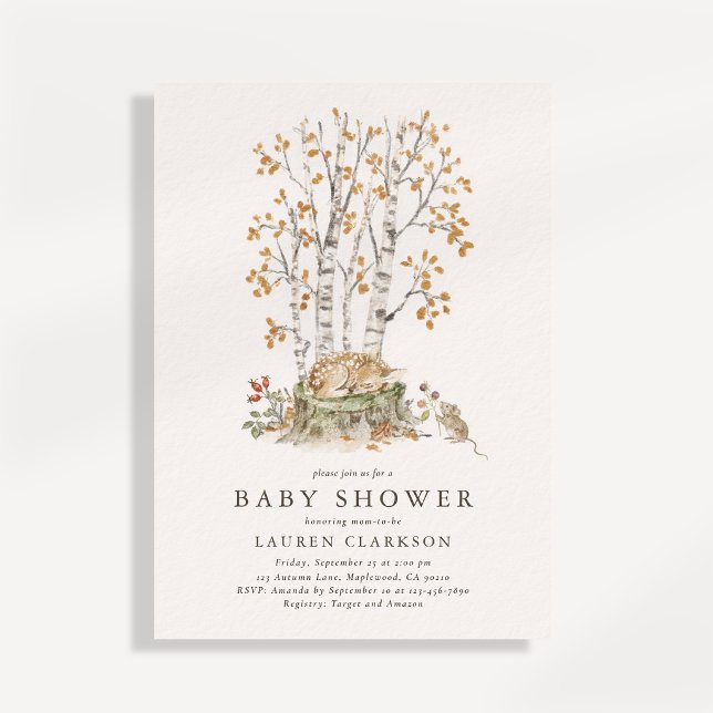Convite de Chá de Bebê do Cervinho da Floresta Vin (Criador carregado)