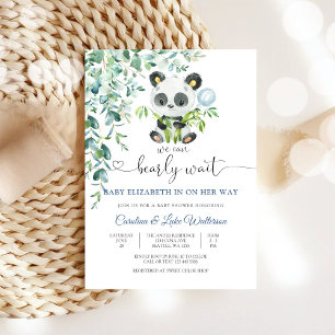 Convite de Chá de Bebê do Panda Fofo