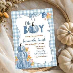 Convite de chá de bebê do Pumpkin Blue do Outono