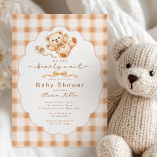 Convite de Chá de Bebê do Ursinho de Pelúcia Bearl