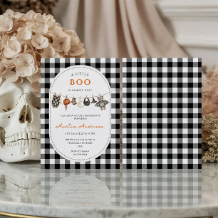 Convite de chá de bebê do urso de Halloween preto