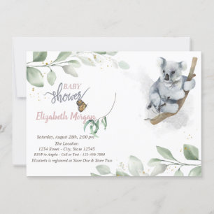 Convite de Chá de Bebê do Urso Koala