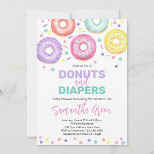 Convite de Chá de Bebê Donuts e Fraldas