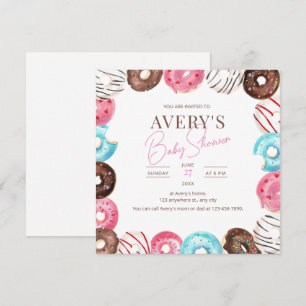 Convite de Chá de Bebê Donuts, Menina Bebê Sprinkl