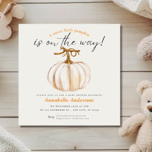 Convite de chá de bebê em aquarela Little Pumpkin