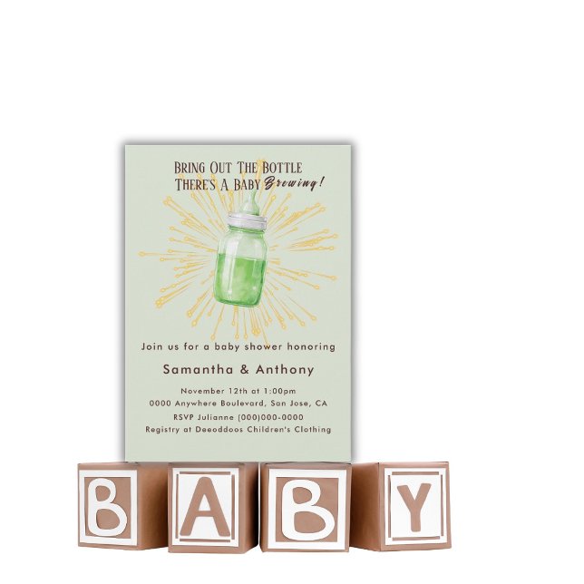 Convite de Chá de Bebê Engraçado da Funny Brewing (Criador carregado)