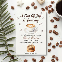Convite de Chá de Bebê Fall Baby is Brewing Coffee