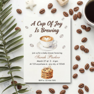 Convite de Chá de Bebê Fall Baby is Brewing Coffee