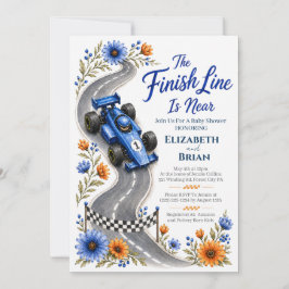Convite de Chá de Bebê Finish Line Formula One 