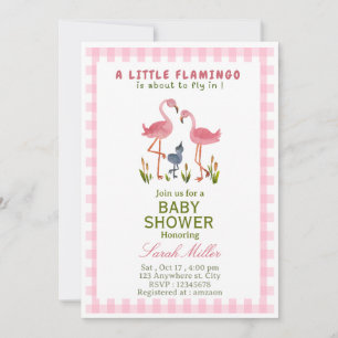 Convite de chá de bebê Flamingo