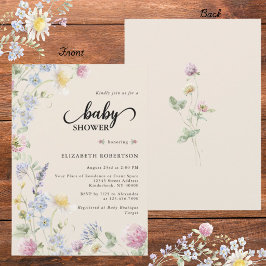 Convite de Chá de Bebê Flor Silvestre