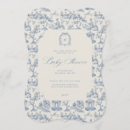 Convite de Chá de Bebê Floral Antigo Toile