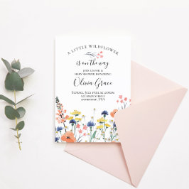 Convite de chá de bebê floral aquarela Wildflower