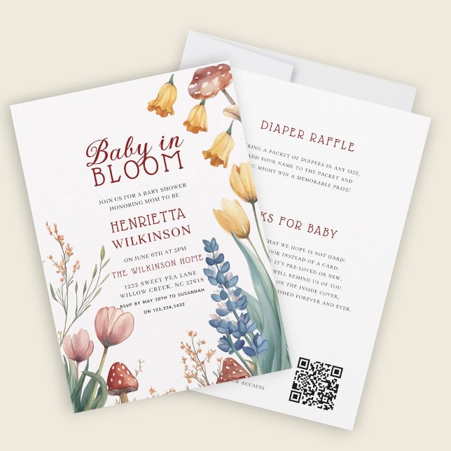 Convite de Chá de Bebê Floral Baby in Bloom (Criador carregado)