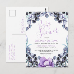 Convite de Chá de Bebê Floral Berry Postcard