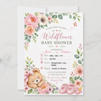 Convite de Chá de Bebê Floral, Boho Jardim Chá de