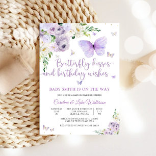 Convite de Chá de Bebê Floral Borboleta