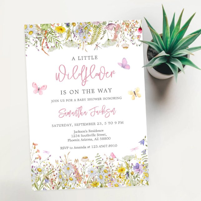 Convite de Chá de Bebê Floral de Flor Silvestre (Criador carregado)
