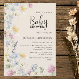 Convite de Chá de Bebê Floral de Flores Silvestres