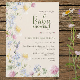 Convite de Chá de Bebê Floral de Flores Silvestres