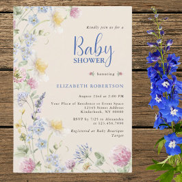 Convite de Chá de Bebê Floral de Flores Silvestres