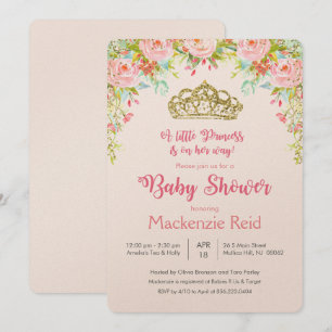 Convite de Chá de Bebê Floral Princesa