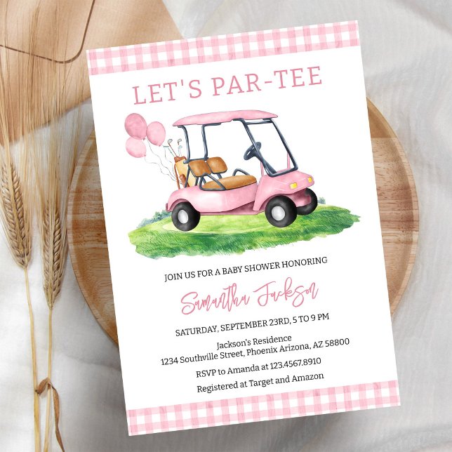 Convite de Chá de Bebê Golf Let's Par-tee (Criador carregado)