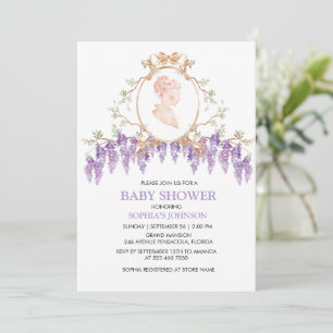 Convite de Chá de Bebê Grandmillennial Wisteria