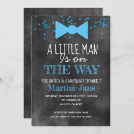 Convite de chá de bebê homenzinho quadro-negro