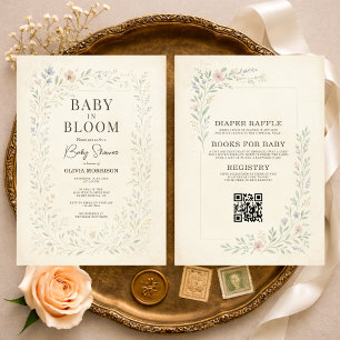 Convite de Chá de Bebê Jardim Baby in Bloom Tudo e