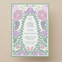 Convite de Chá de Bebê Lavanda Vintage Suave