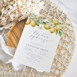 Convite de Chá de Bebê Limões Frutas Citros