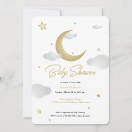 convite de chá de bebê lua e estrelas