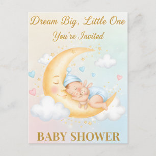 Convite de Chá de Bebê Lua Sonhadora - Bebê Adorme