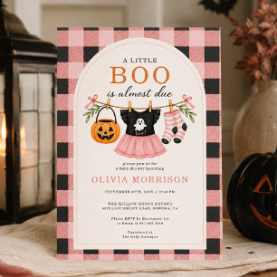 Convite de Chá de Bebê Menina Pequena Boo Hallowee
