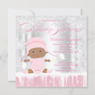 Convite de Chá de Bebê Menina Winter Wonderland