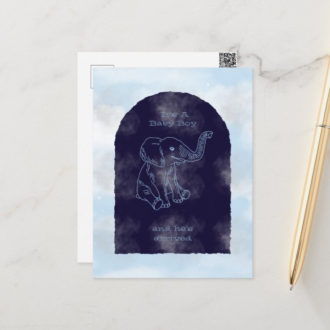 Convite de Chá de Bebê Menino (Frente/Verso In Situ)