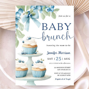 Convite de Chá de Bebê Menino Blueberry Baby Brunc