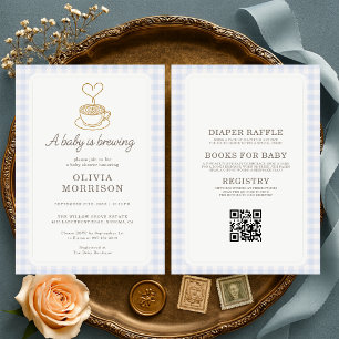 Convite de Chá de Bebê Menino Café Baby está Cozin