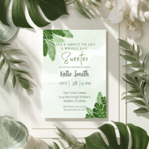 Convite de Chá de Bebê Monstera Tropical Verdejant