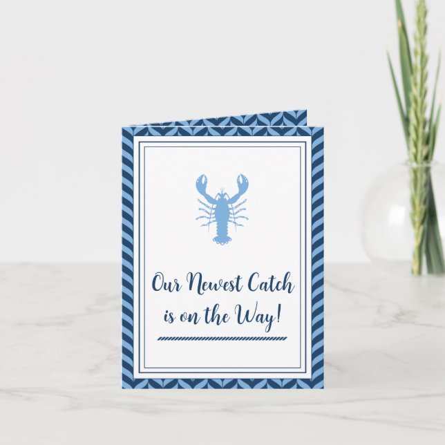 Convite de chá de bebê Náutico Blue Lobster Baby S (Frente)