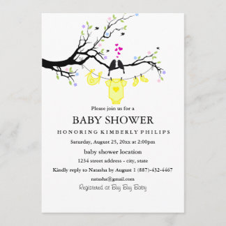 Convite de Chá de Bebê Neutro | Love Birds