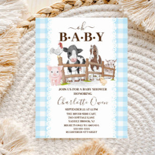 Convite de Chá de Bebê Oh Baby Farm Country