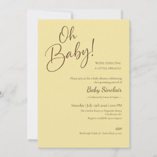 convite de chá de bebê Oh Baby neutro em relação a