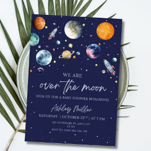 Convite de Chá de Bebê Over The Moon, Tema Espaço