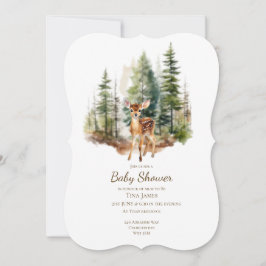 Convite de Chá de Bebê para Cute Young Deer