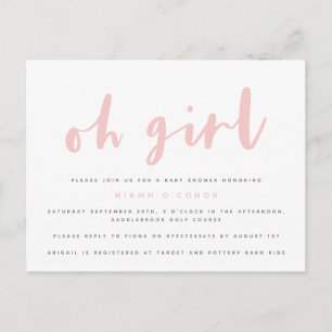 Convite de chá de bebê para menina.