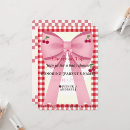 Convite de Chá de Bebê para Menina Coquette Cherry