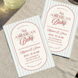 Convite de Chá de Bebê Patriótico Americano, Quatr