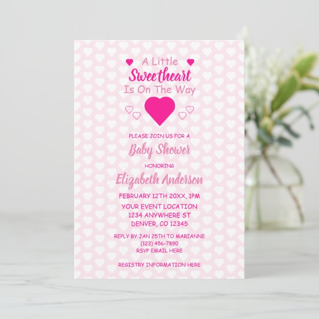 Convite de Chá de Bebê Pequeno Querido (Em pé/Frente)